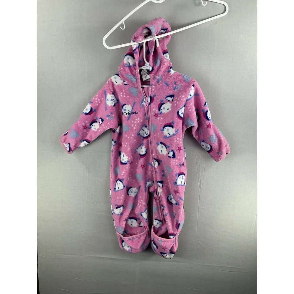 Columbia Pink Fleece Snowsuit Bunting 18 Month